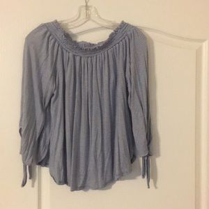 Sassy blue & white top